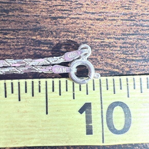 VTG Sterling Silver 925 Rope Style Chain Necklace Spring Ring Size 20" Length - Picture 5 of 7